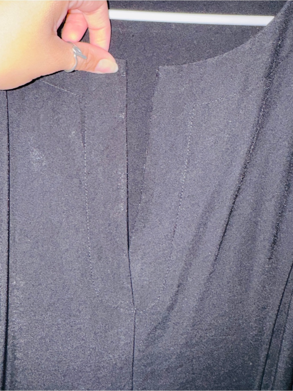 Eloquii Black Pleated-Detail Waist Tie Split Neckline Midi Dress - Picture 6 of 10